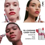 Yves Saint Laurent Loveshine Candy Glaze - Увлажняющий блеск для губ для женщин 5 Pink Satisfaction, 3 g — фото 6