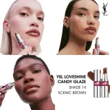 Yves Saint Laurent Loveshine Candy Glaze - Увлажняющий блеск для губ для женщин 14 Scenic Brown, 3 g — фото 6