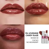 Yves Saint Laurent Loveshine Candy Glaze - Увлажняющий блеск для губ для женщин 44 Nude Lavalliere, оттенок 3 Cacao No Boundary — фото 3