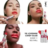 Yves Saint Laurent Loveshine Candy Glaze - Увлажняющий блеск для губ для женщин 44 Nude Lavalliere, оттенок 11 Red Thrill — фото 6