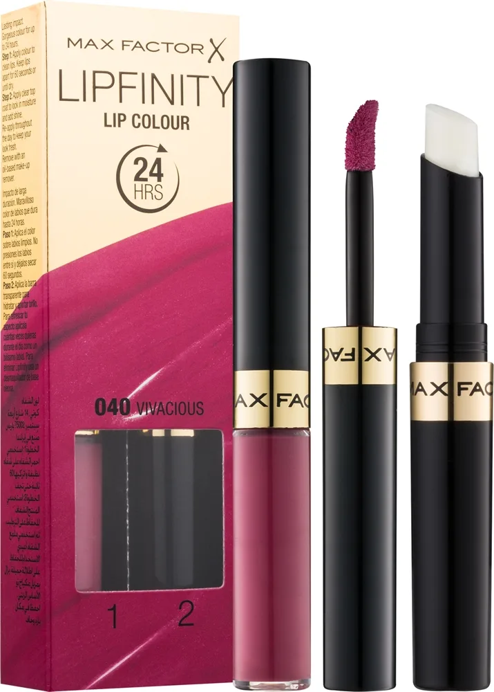 Max Factor Lipfinity Lip Colour - Помада для губ с бальзамом, стойкая. оттенок 040 Vivacious, 4 g