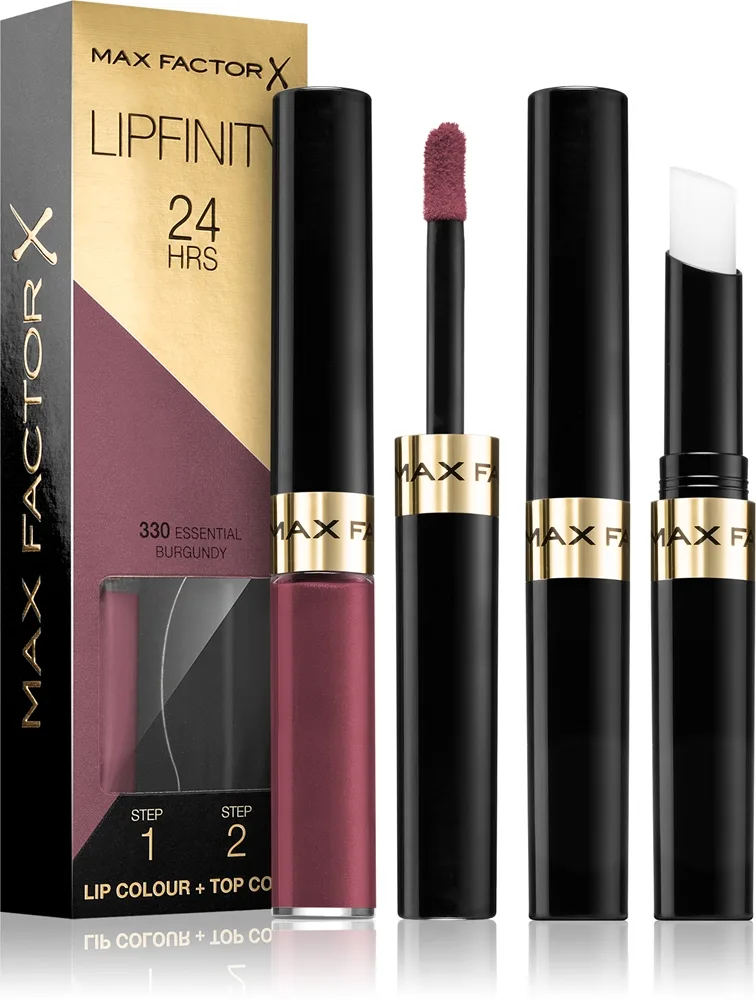 Max Factor Lipfinity Lip Colour - Помада для губ с бальзамом, стойкая. оттенок 330 Essential Burgundy, 4 g