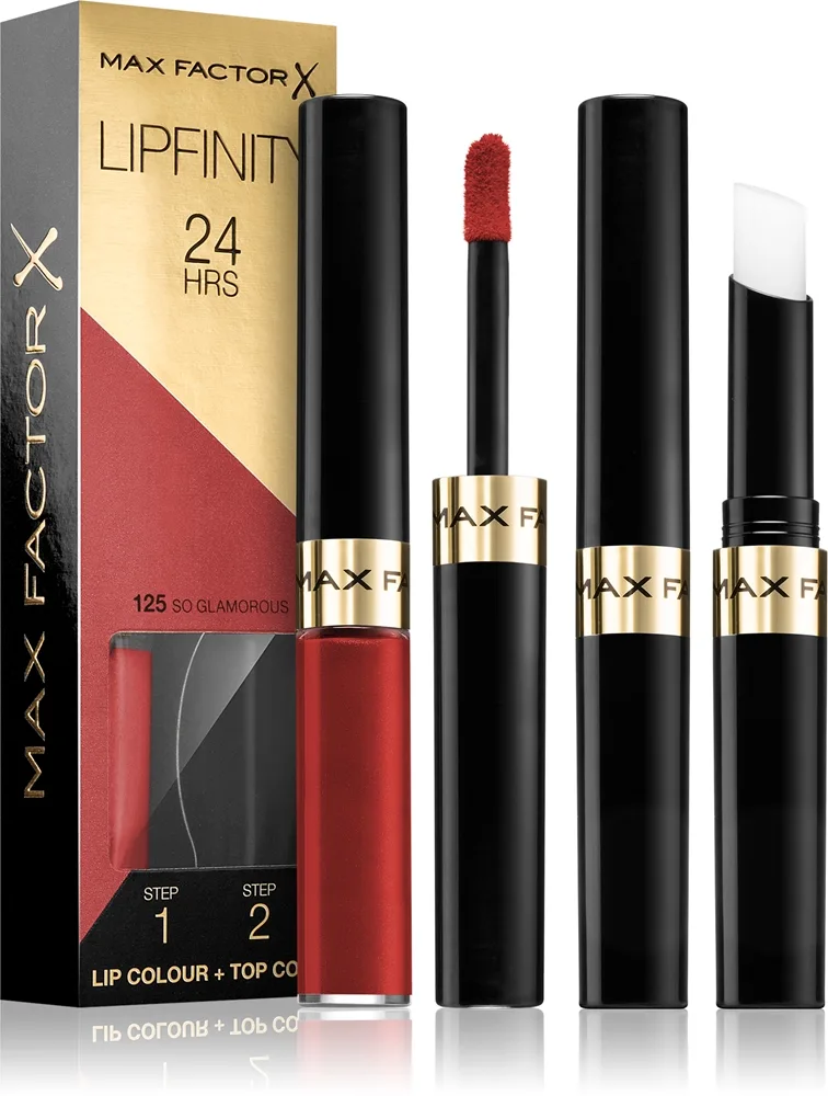 Max Factor Lipfinity Lip Colour - Помада для губ с бальзамом, стойкая. оттенок 125 So Glamorous, 4 g