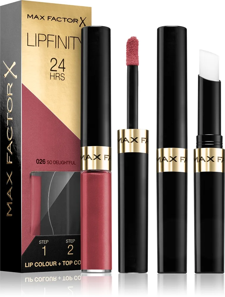 Max Factor Lipfinity Lip Colour - Помада для губ с бальзамом, стойкая. оттенок 026 So Delightful, 4 g