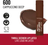 Rimmel Thrill Seeker Lip Latex - Помада в жидкой форме, 6 мл, оттенок 600 Cappuccino Deep — фото 2