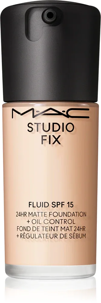 MAC Cosmetics Studio Fix Fluid SPF 15 24HR Matte Foundation + Oil Control - Тональная основа матирующая SPF 15, 30 мл, оттенок NC12