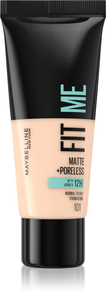 MAYBELLINE NEW YORK Fit Me! Matte+Poreless - Матирующий тональный крем для нормальной и жирной кожи, 30 мл, оттенок 101 True Ivory