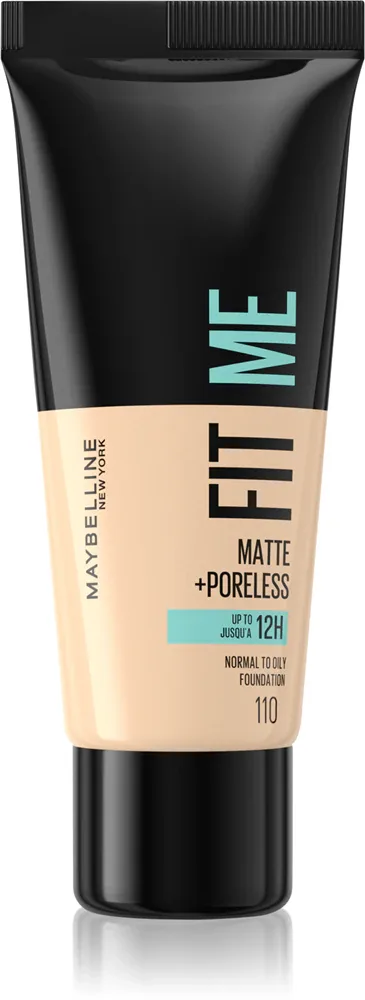 MAYBELLINE NEW YORK Fit Me! Matte+Poreless - Матирующий тональный крем для нормальной и жирной кожи, 30 мл, оттенок 110 Porcelain