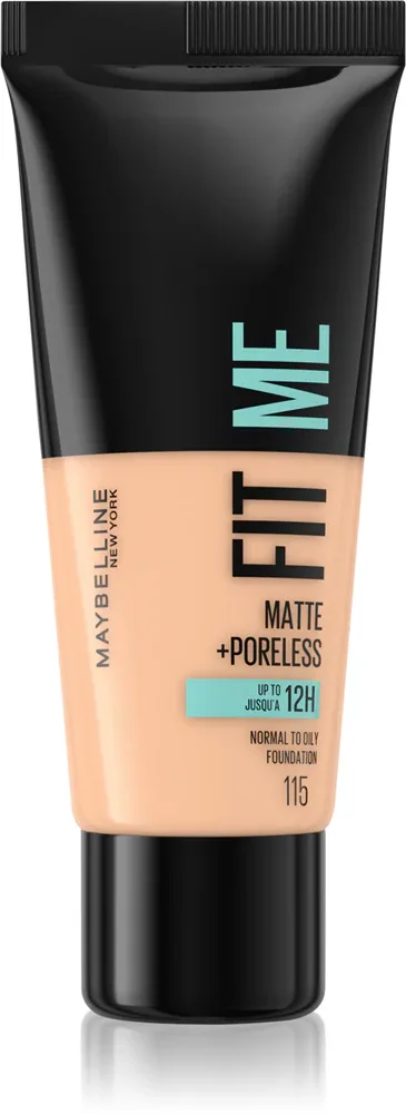 MAYBELLINE NEW YORK Fit Me! Matte+Poreless - Матирующий тональный крем для нормальной и жирной кожи, 30 мл, оттенок 115 Ivory