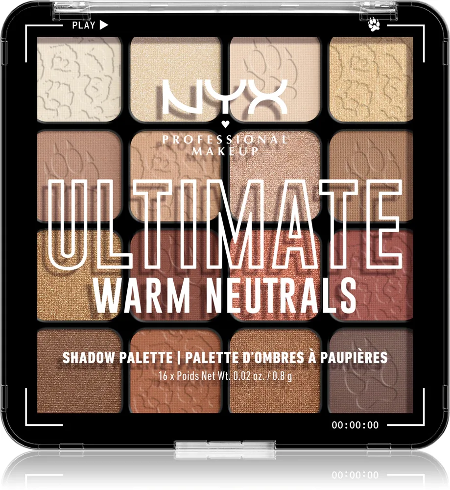 NYX Professional Makeup Ultimate Shadow Palette - Палетка теней для век: тени для век оттенок Warm Neutrals, 16 g