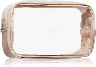 Notino Travel Collection Medium Clear Organizer - Прозрачная косметичка M Beige 24x12,5x5 cm, 1 шт