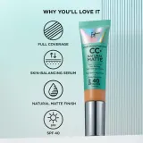 IT Cosmetics Your Skin But Better CC+ Natural Matte - Крем CC матирующий SPF 40 Fair, 32 мл, оттенок SPF 40 Tan — фото 4