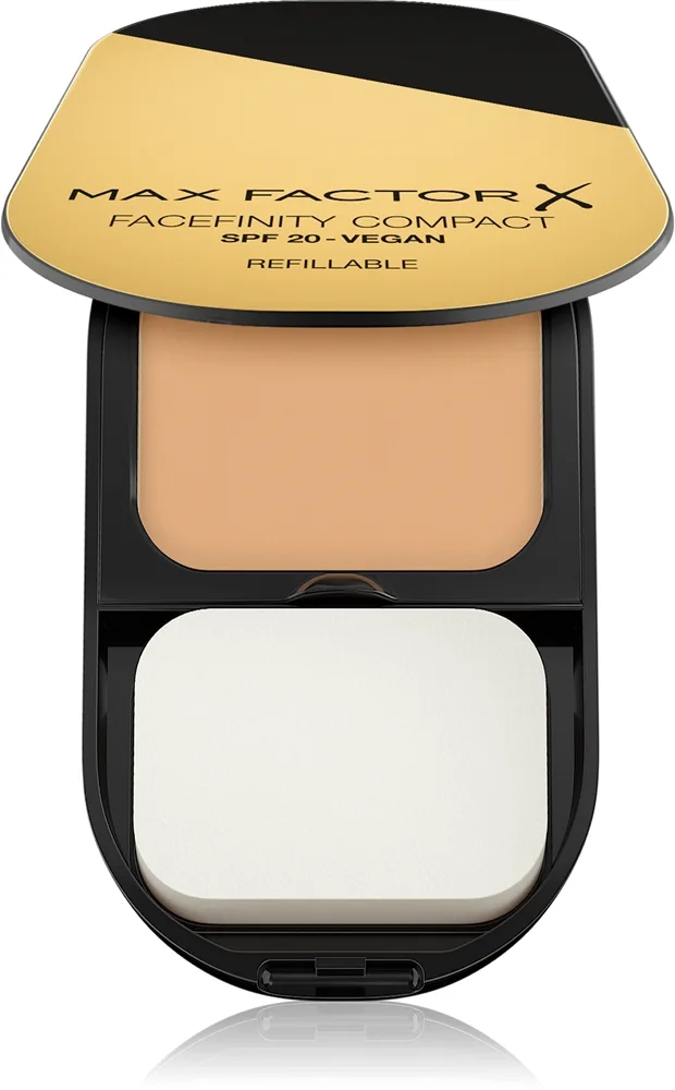 Max Factor Facefinity Refillable - Компактное матирующее тональное средство SPF 20, 10 г, оттенок 033 Crystal Beige