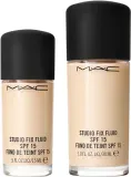 MAC Cosmetics Mini Studio Fix Fluid SPF 15 24HR Matte Foundation + Oil Control - Матирующий тональный крем SPF 15, 15 мл, оттенок NC10 — фото 3
