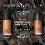 MAC Cosmetics Mini Studio Fix Fluid SPF 15 24HR Matte Foundation + Oil Control - Матирующий тональный крем SPF 15, 15 мл, оттенок NC15 — фото 6
