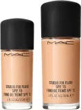 MAC Cosmetics Mini Studio Fix Fluid SPF 15 24HR Matte Foundation + Oil Control - Матирующий тональный крем SPF 15, 15 мл, оттенок NW20 — фото 3