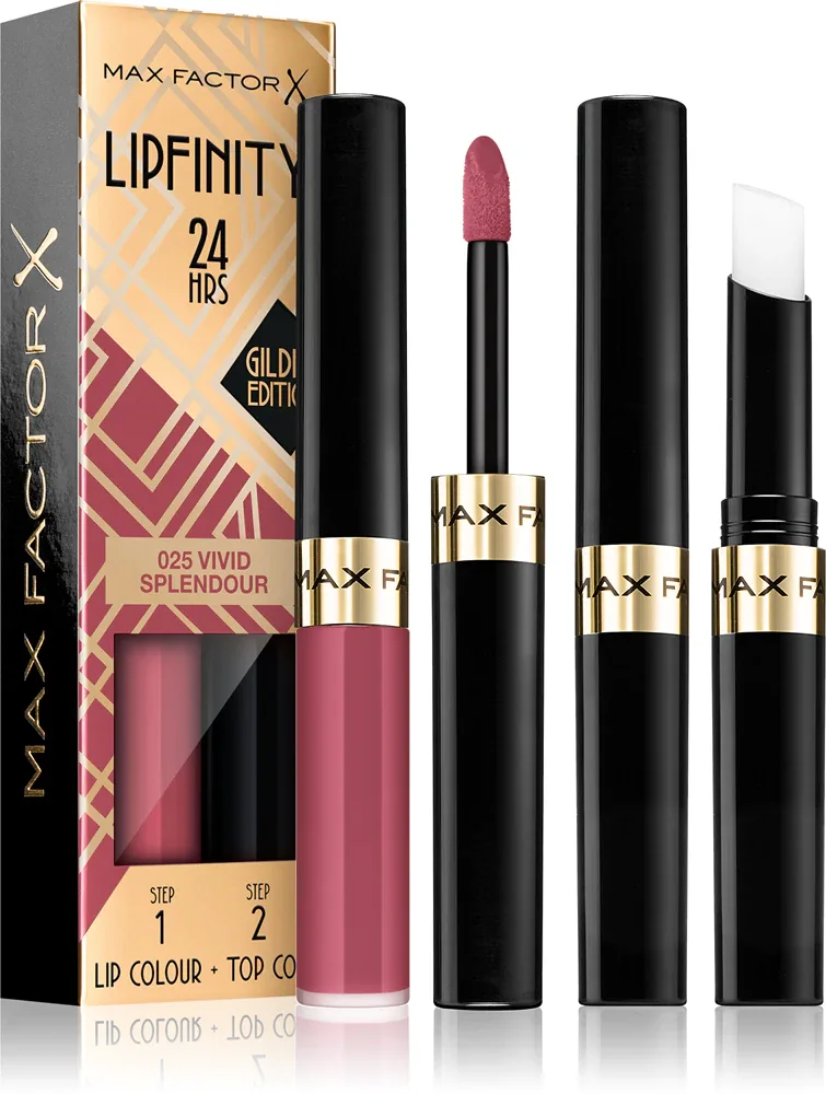 Max Factor Lipfinity Gilded Edition - Помада для губ с бальзамом, стойкая., 4 г, оттенок 025 Vivid Splendour