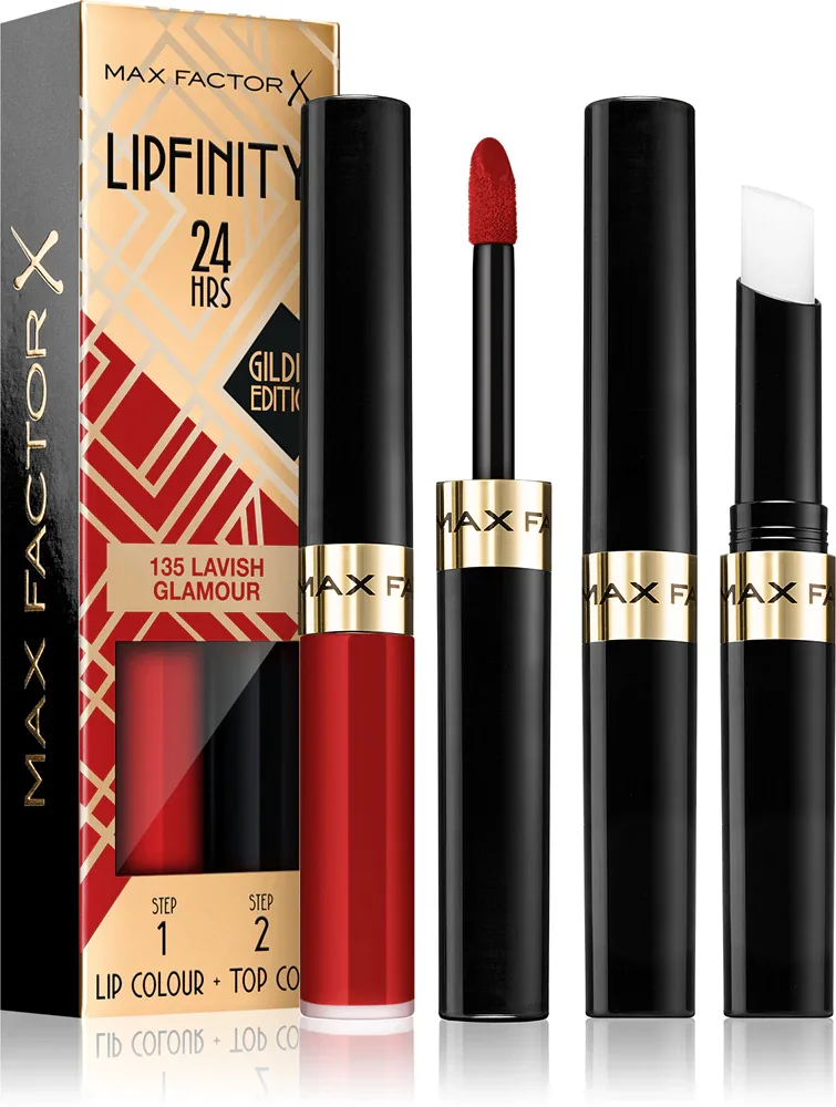 Max Factor Lipfinity Gilded Edition - Помада для губ с бальзамом, стойкая., 4 г, оттенок 135 Lavish Glamour