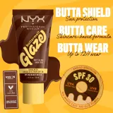 NYX Professional Makeup Buttermelt Glaze - Тонирующий крем для лица с SPF 30 оттенок 09 Hazelnut Butta, 30 ml — фото 4