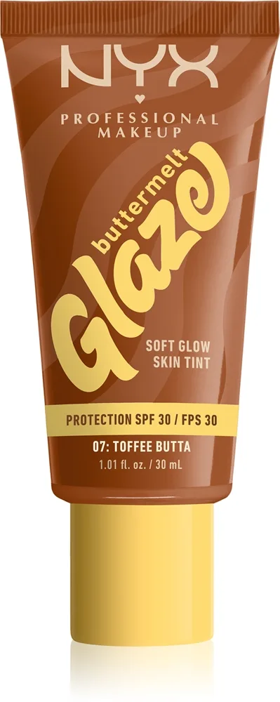 NYX Professional Makeup Buttermelt Glaze - Тонирующий крем для лица с SPF 30 оттенок 07 toffee Butta, 30 ml