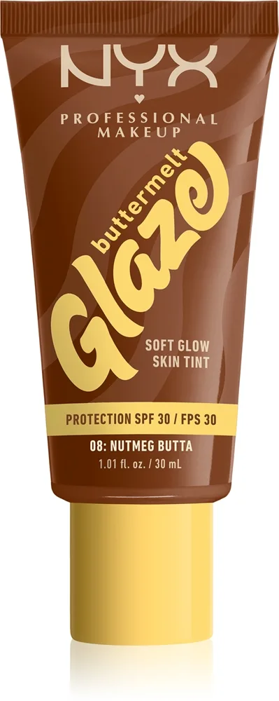 NYX Professional Makeup Buttermelt Glaze - Тонирующий крем для лица с SPF 30 оттенок 08 Nutmeg Butta, 30 ml