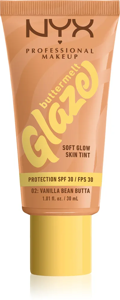 NYX Professional Makeup Buttermelt Glaze - Тонирующий крем для лица с SPF 30 оттенок 02 Vanilla Bean Butta, 30 ml
