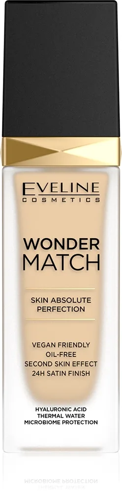 Eveline Cosmetics Wonder Match - Тональная основа с кислотой гиалуроновой, 30 мл, оттенок 05 Light Porcelain