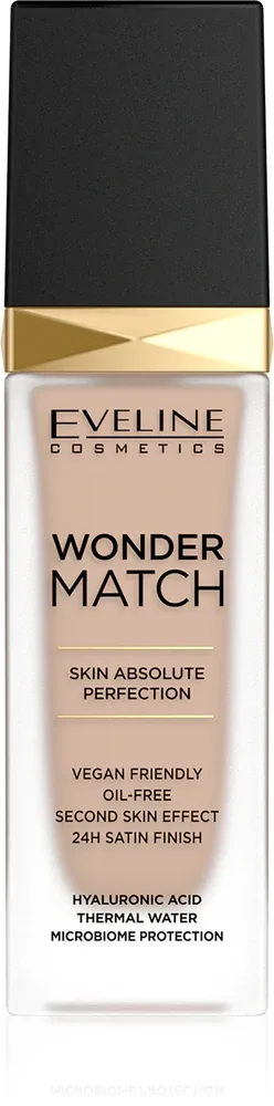 Eveline Cosmetics Wonder Match - Тональная основа с кислотой гиалуроновой, 30 мл, оттенок 12 Light Natural