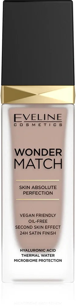 Eveline Cosmetics Wonder Match - Тональная основа с кислотой гиалуроновой, 30 мл, оттенок 45 Honey