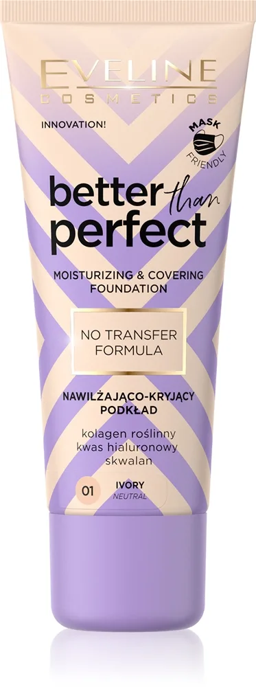 Eveline Cosmetics Better than Perfect - Тональная основа с увлажняющим действием, 30 мл, оттенок 01 Ivory Neutral