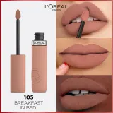 L’Oreal Paris Infaillible Matte Resistance - Матовая увлажняющая помада, 5 мл, оттенок 105 Breakfest In Bed — фото 4