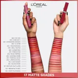L’Oreal Paris Infaillible Matte Resistance - Матовая увлажняющая помада, 5 мл, оттенок 105 Breakfest In Bed — фото 8