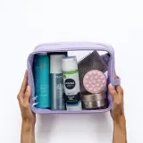 Notino Travel Collection Extra Large Clear Organizer - Прозрачная косметичка XL Purple 27,5x20x12,5 cm, 1 szt. — фото 2