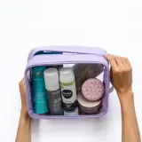 Notino Travel Collection Extra Large Clear Organizer - Прозрачная косметичка XL Purple 27,5x20x12,5 cm, 1 szt. — фото 3