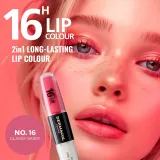 Dermacol 16H Lip Colour - Долговременная помада и блеск для губ оттенок 16 Classy Sassy, 2 ml — фото 2