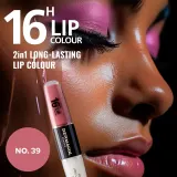 Dermacol 16H Lip Colour - Долговременная помада и блеск для губ оттенок 39, 2 ml — фото 2