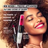 Dermacol 16H Lip Colour - Долговременная помада и блеск для губ оттенок 08 Pink Tastic, 2 ml — фото 3