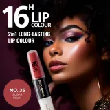 Dermacol 16H Lip Colour - Долговременная помада и блеск для губ оттенок 35 Sugar Plum, 2 ml — фото 2