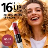 Dermacol 16H Lip Colour - Долговременная помада и блеск для губ оттенок 28 Royal Peony, 2 ml — фото 2
