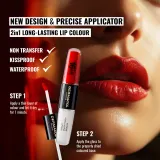 Dermacol 16H Lip Colour - Долговременная помада и блеск для губ оттенок 04 Revenge Red, 2 ml — фото 3