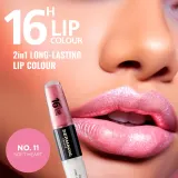 Dermacol 16H Lip Colour - Долговременная помада и блеск для губ оттенок 11 Soft Heart, 2 ml — фото 2