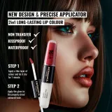 Dermacol 16H Lip Colour - Долговременная помада и блеск для губ оттенок 28 Royal Peony, 2 ml — фото 3