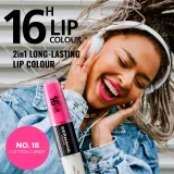 Dermacol 16H Lip Colour - Долговременная помада и блеск для губ оттенок 18 Cotton Candy, 2 ml — фото 2