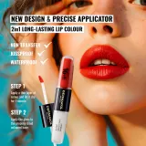 Dermacol 16H Lip Colour - Долговременная помада и блеск для губ оттенок 34 Vibrant Red, 2 ml — фото 3