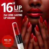 Dermacol 16H Lip Colour - Долговременная помада и блеск для губ оттенок 20 Secret Lovespell, 2 ml — фото 2