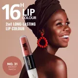 Dermacol 16H Lip Colour - Долговременная помада и блеск для губ оттенок 31 Instant Match, 2 ml — фото 2