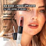 Dermacol 16H Lip Colour - Долговременная помада и блеск для губ оттенок 31 Instant Match, 2 ml — фото 3
