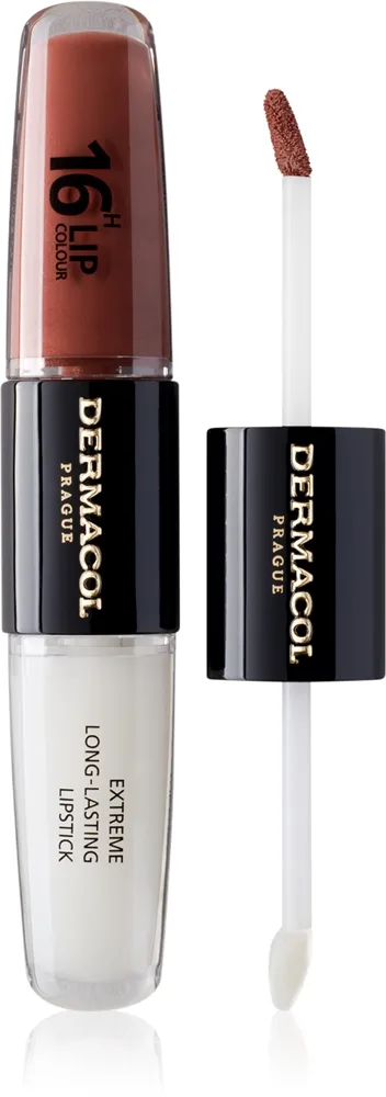 Dermacol 16H Lip Colour - Долговременная помада и блеск для губ оттенок 23 Mocha Brown, 2 ml