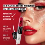 Dermacol 16H Lip Colour - Долговременная помада и блеск для губ оттенок 03 Hot Date, 2 ml — фото 3
