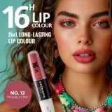 Dermacol 16H Lip Colour - Долговременная помада и блеск для губ оттенок 12 Trouble Free, 2 ml — фото 2